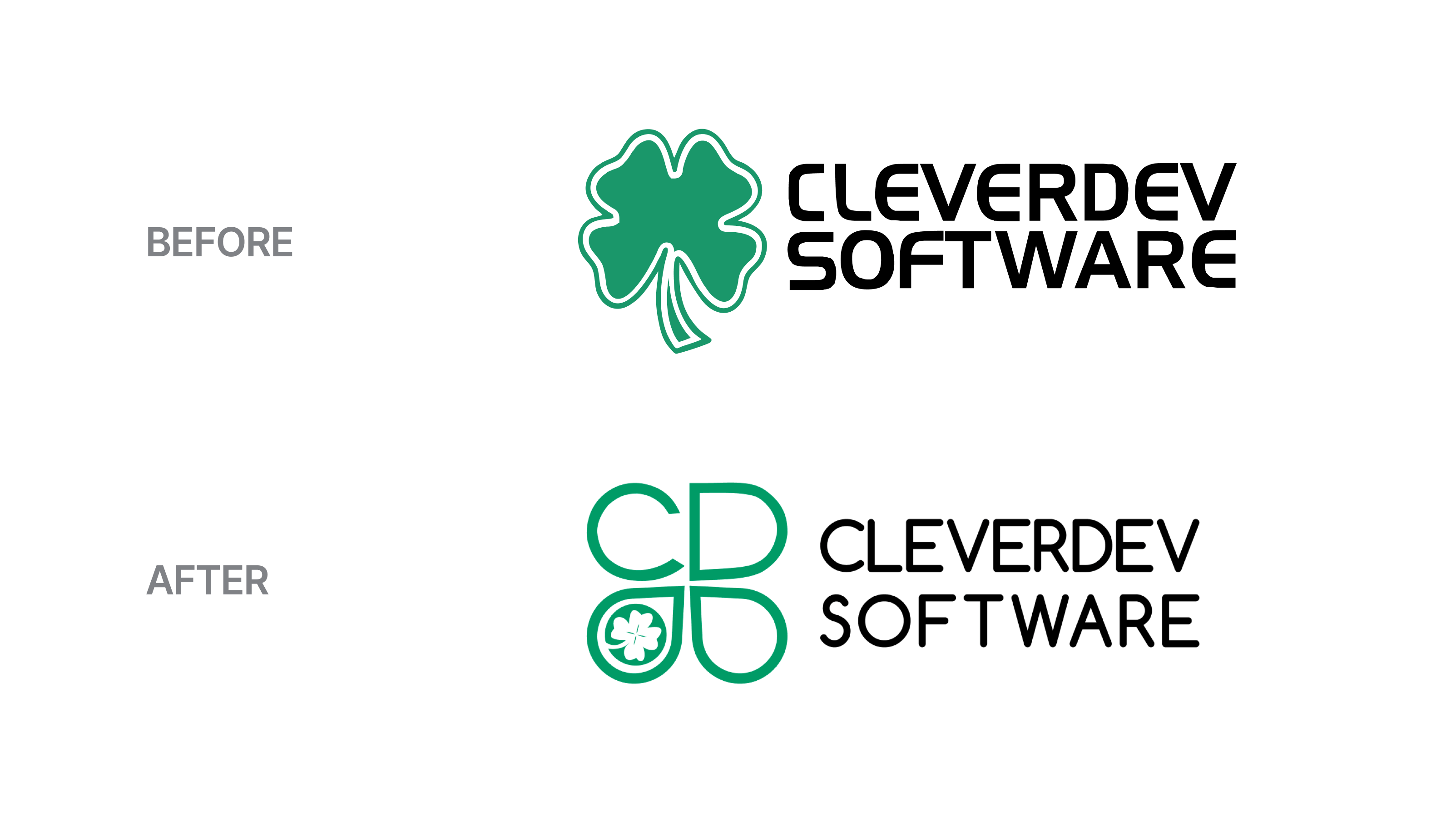 CleverDev Software Logo - Before & After